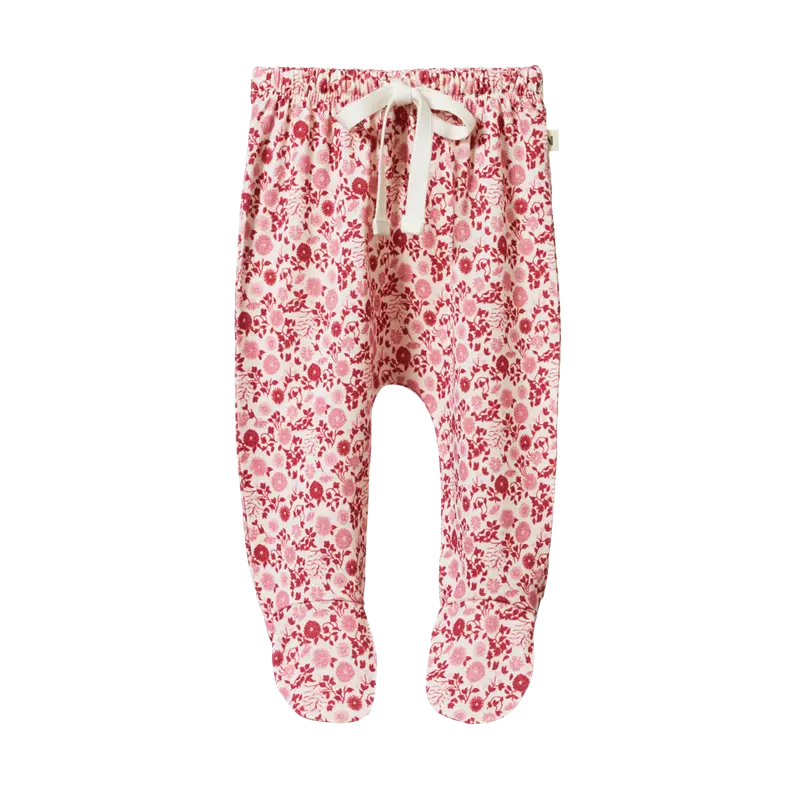 Nature Baby - Footed Romper 0-3M - Willow Print Merino 1