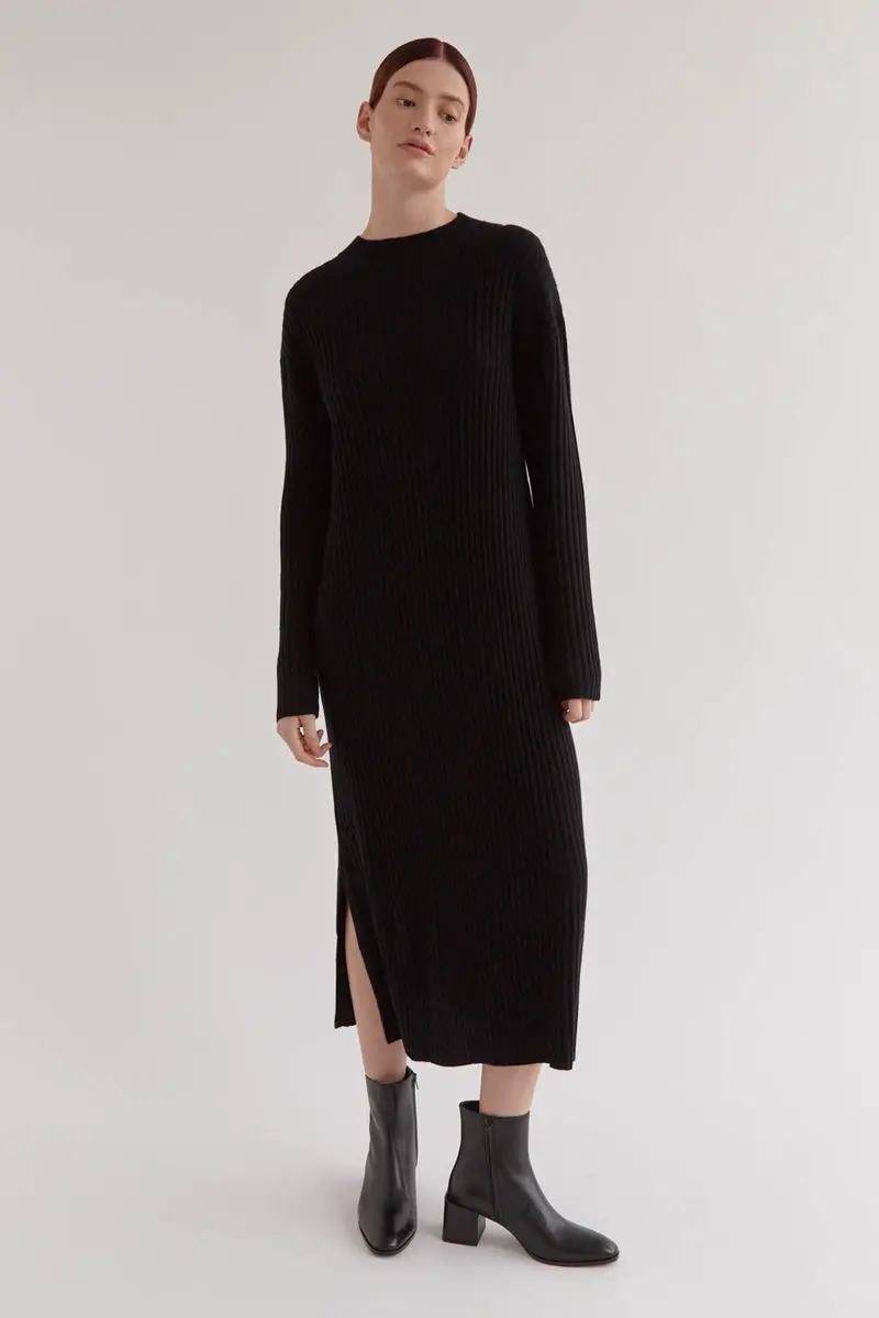 Assembly Label - Wool Cashmere Rib Dress - Black 1