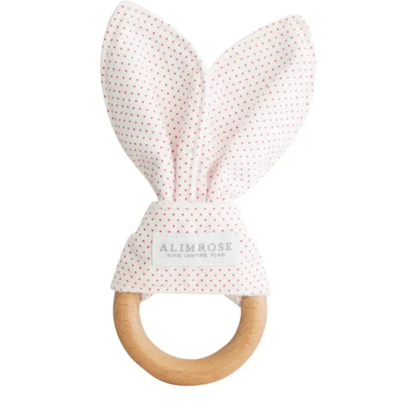 Alimrose - Bailey Bunny Teether - Pink Spot 1