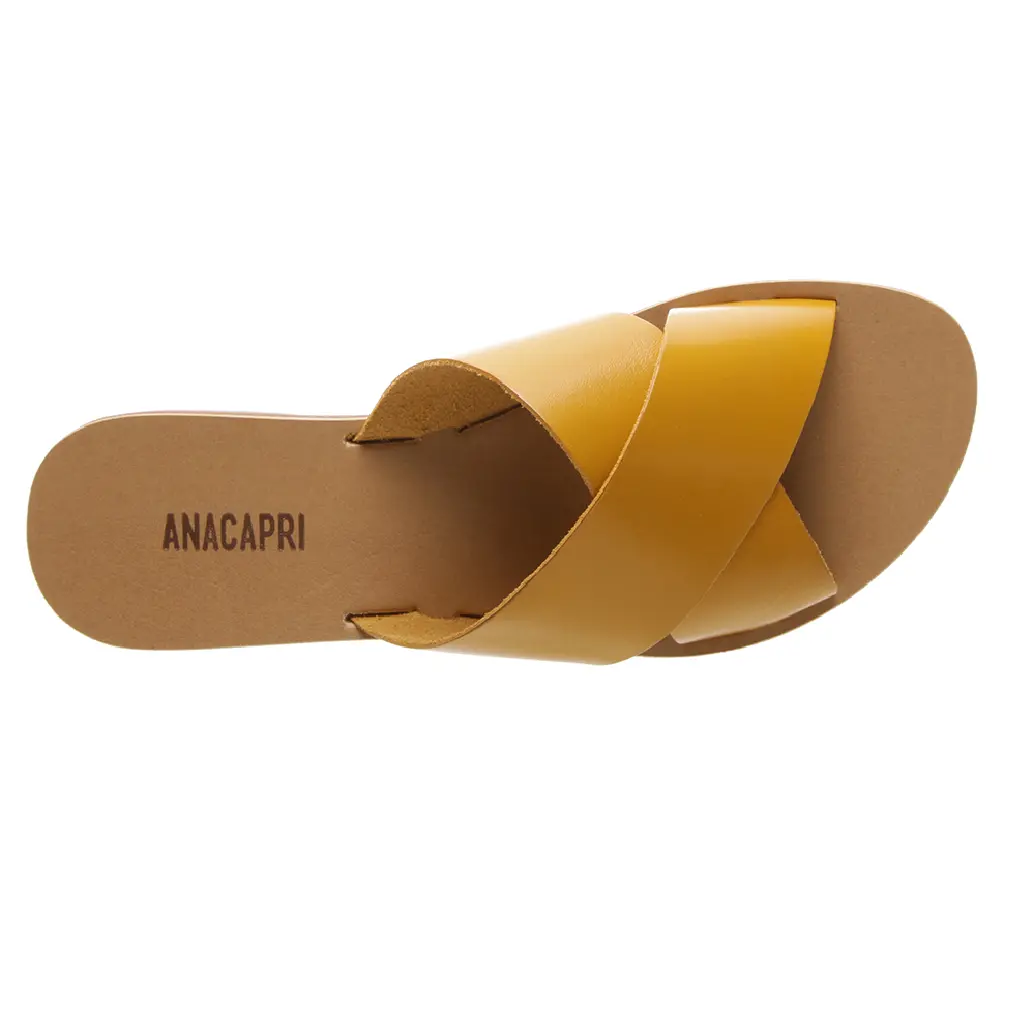 Anacapri - Leather Cross Slides - Paprica 1
