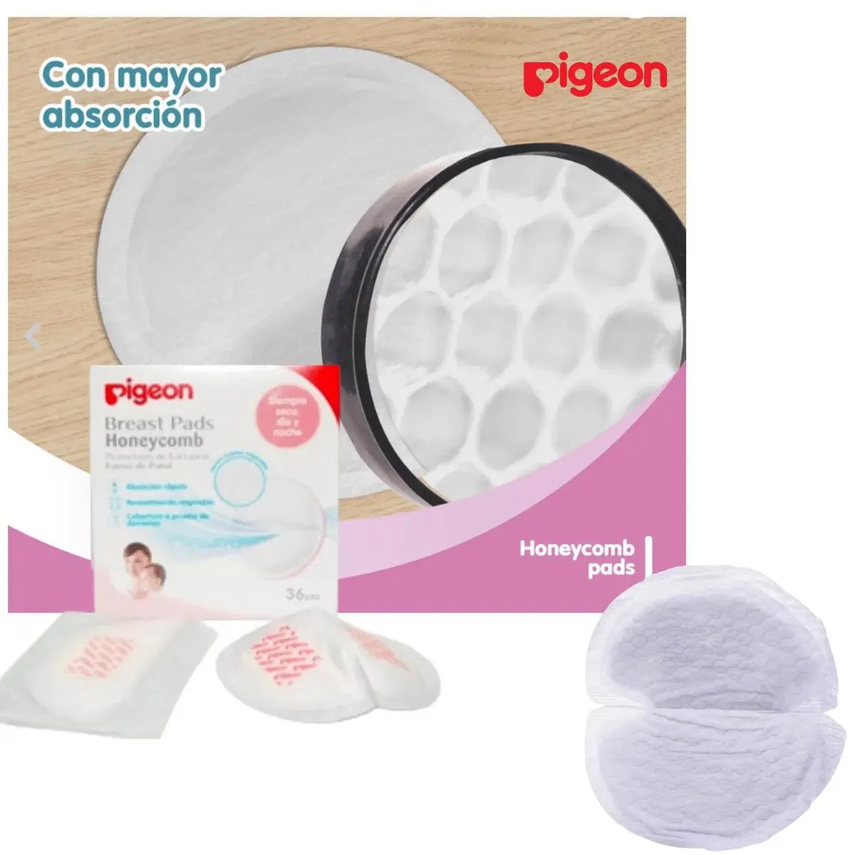 Absorbente De Leche Honeycomb Pigeon 36 Pcs, Pigeon 1