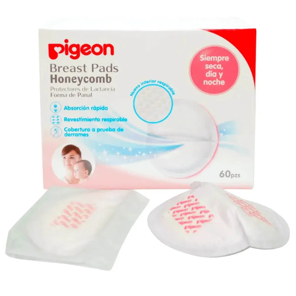 Absorbente De Leche Honeycomb Pigeon (60 Pcs) - Máxima Protección Y Comodidad 1