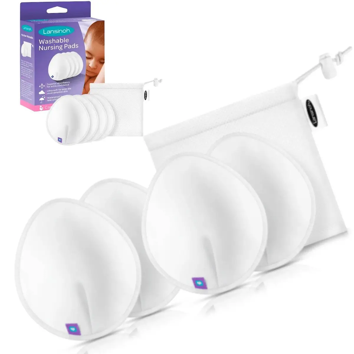 Absorbente De Leche Lavable 4 Pcs Lansinoh 1