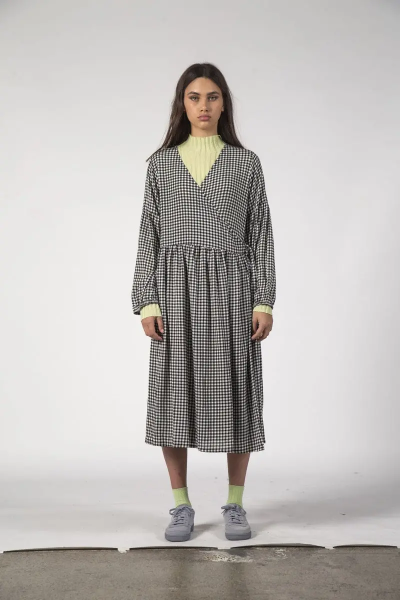 Thing Thing - Wrapped Up Dress - Black Gingham 1