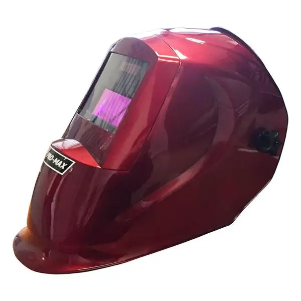 Promax Non Adjustable Auto Darkening Welding Helmet - Plain Red 1