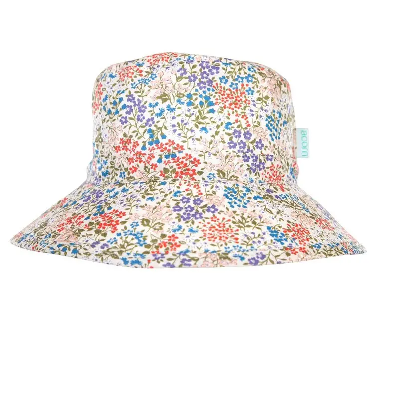 Acorn - Maribel Broad Brim Bucket Hat - Cream Floral 1