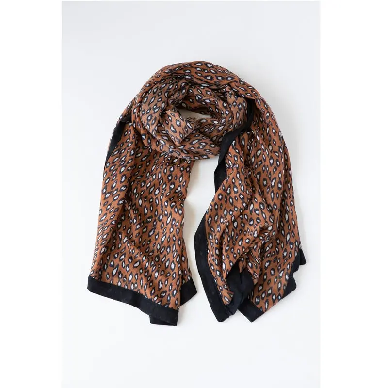 Antler - Cheetah Print Scarf - Rust 1