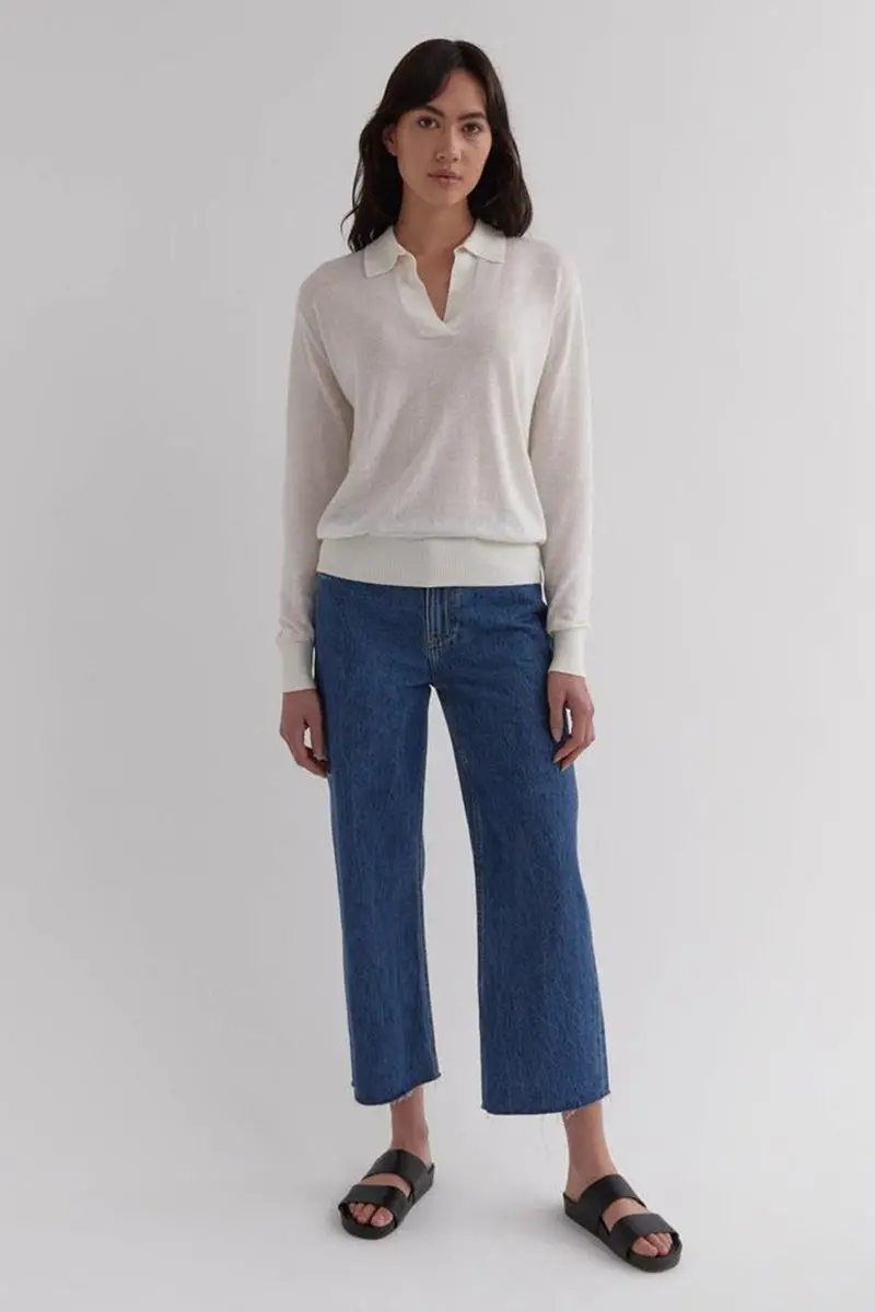 Assembly Label - Ardy Linen Cotton Polo - Antique White 1