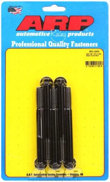 Ar652-4000 Hex Head Black Oxide Bolt Kit (5-Pack) 1