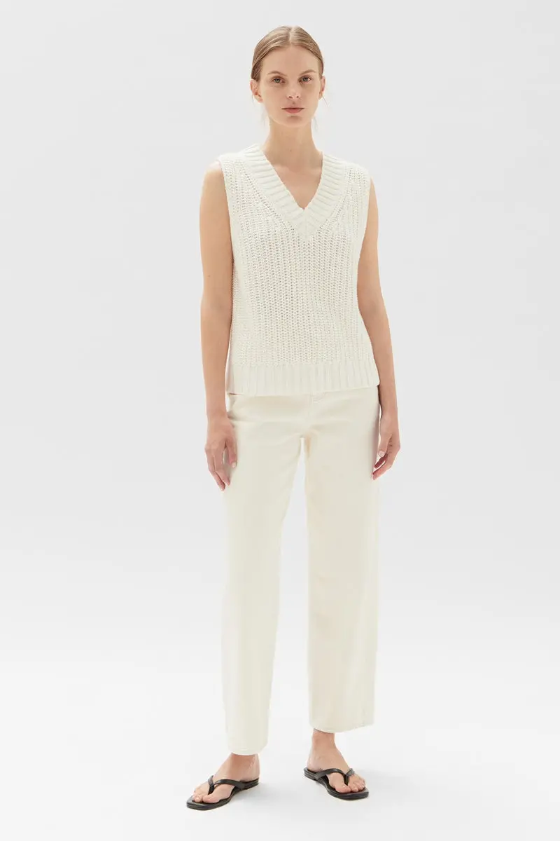 Assembly Label - Charlotte Cotton Knit Vest - Antique White 1