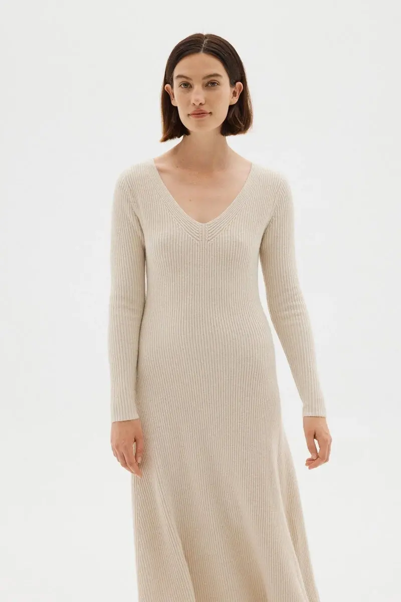 Assembly Label - Gloria Knit Dress - Oat Marle 1