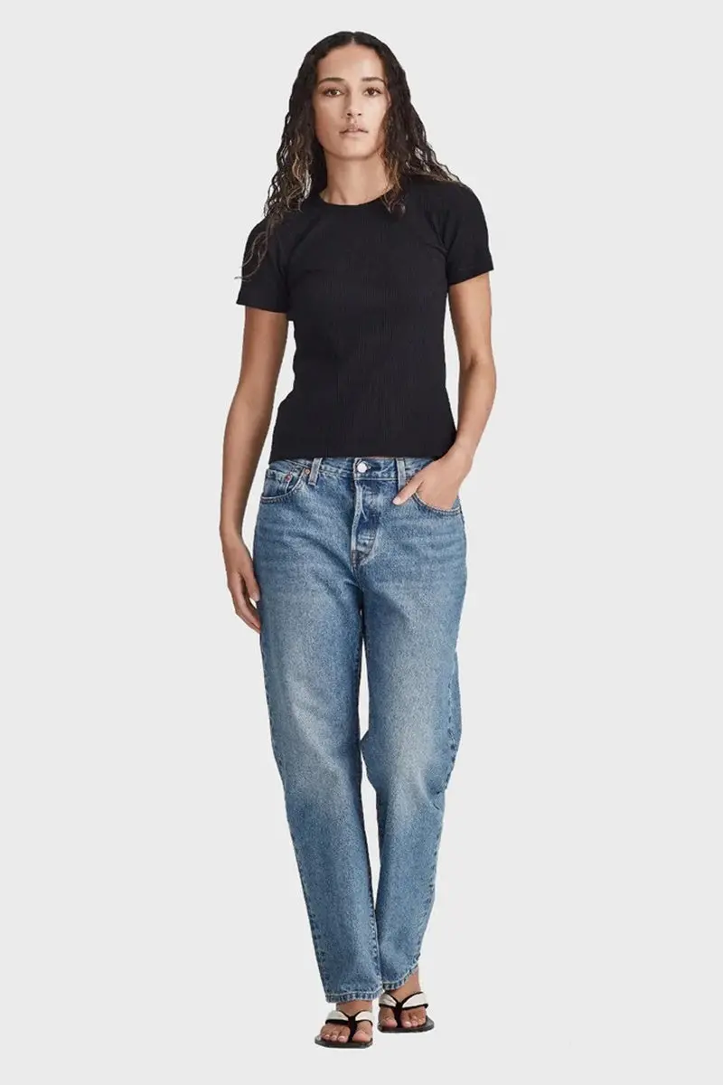 Commoners - Womens Base Ribbed Ss Tee - Black 1