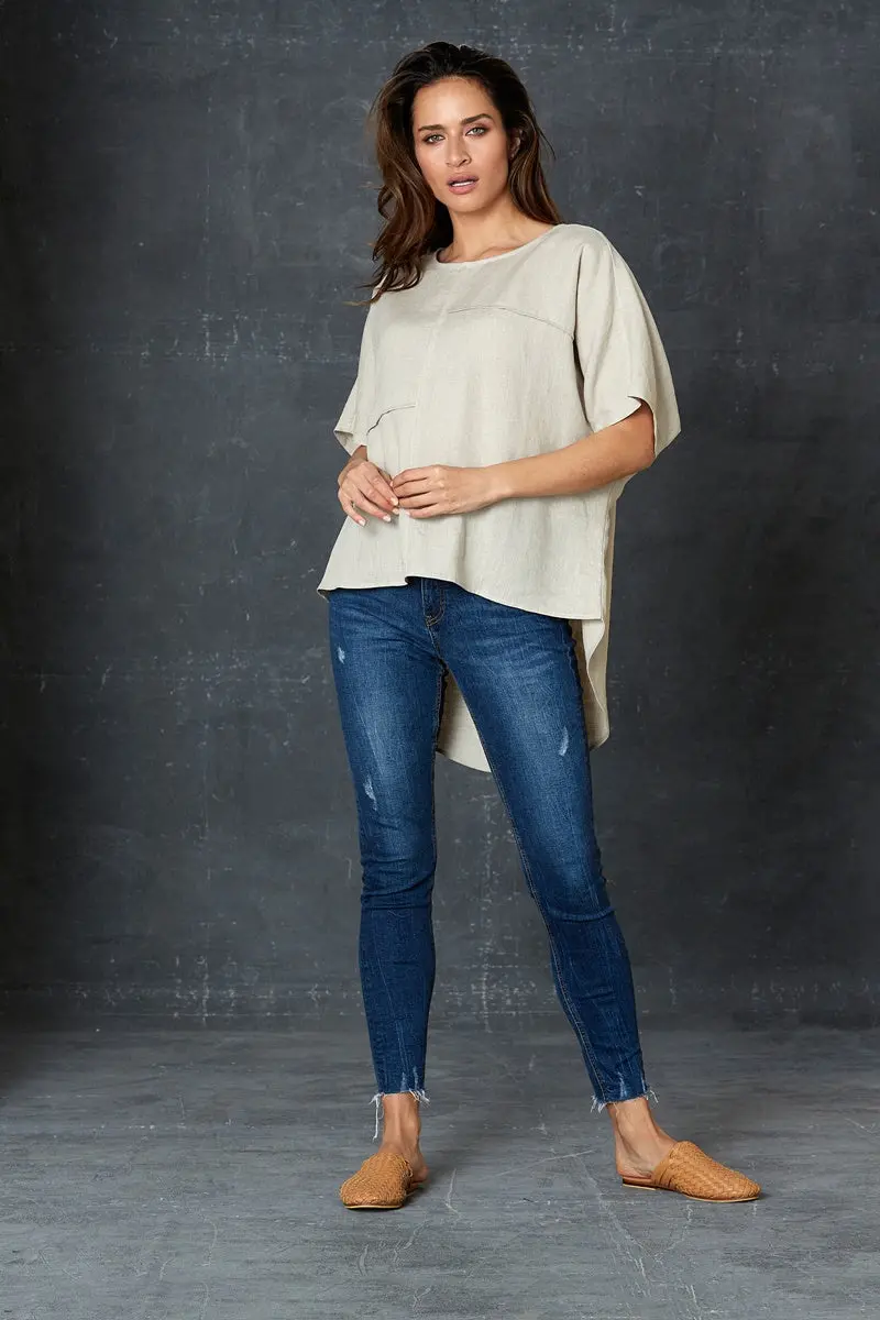 Eb & Ive - Bask Easy Top - Flax 1