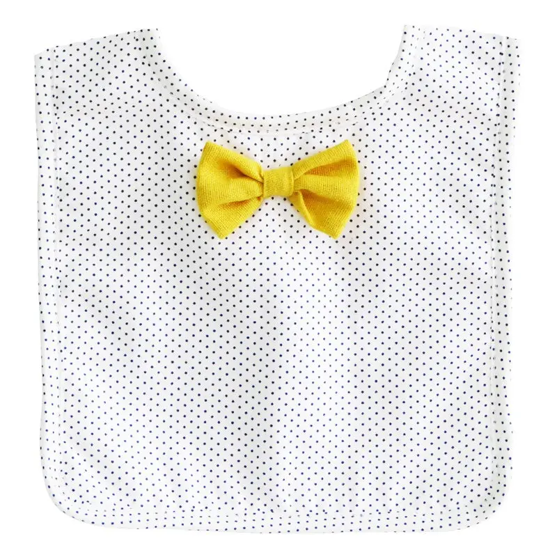 Alimrose - Bow Tie Bib - Navy Pinspot 1