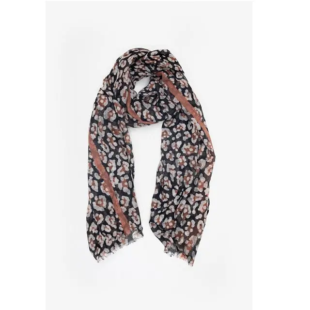 Antler - Black & Choc Leopard Scarf 1