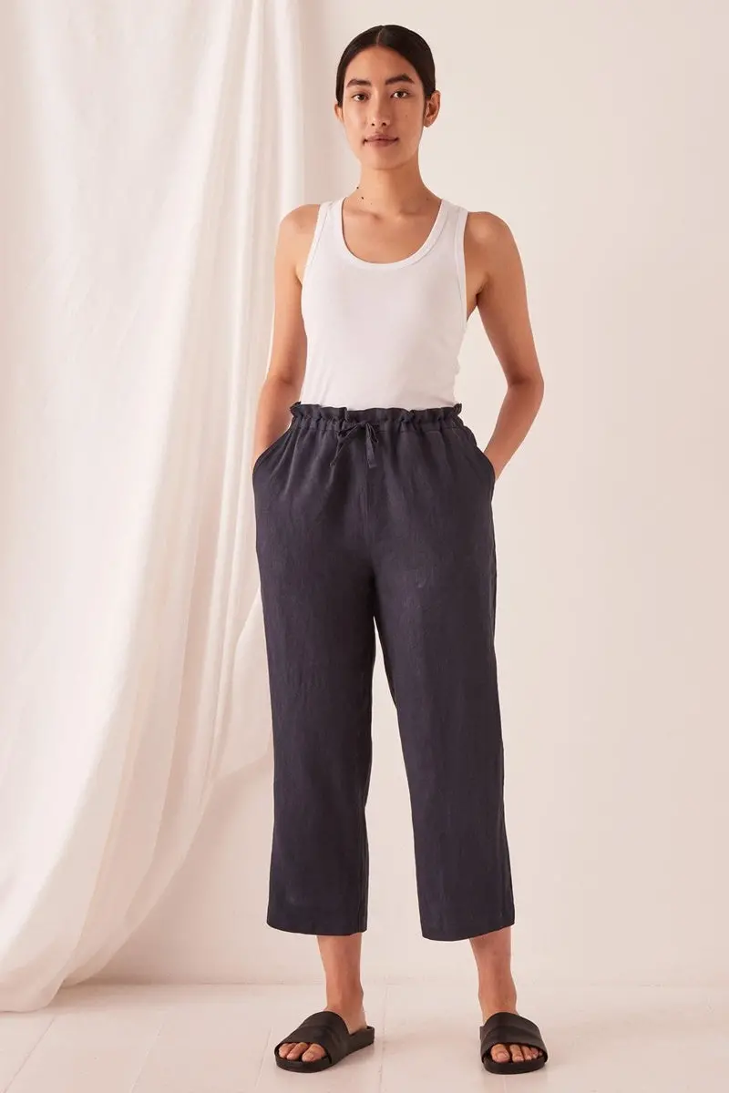 Assembly Label - Ollie Linen Pants - True Navy 1
