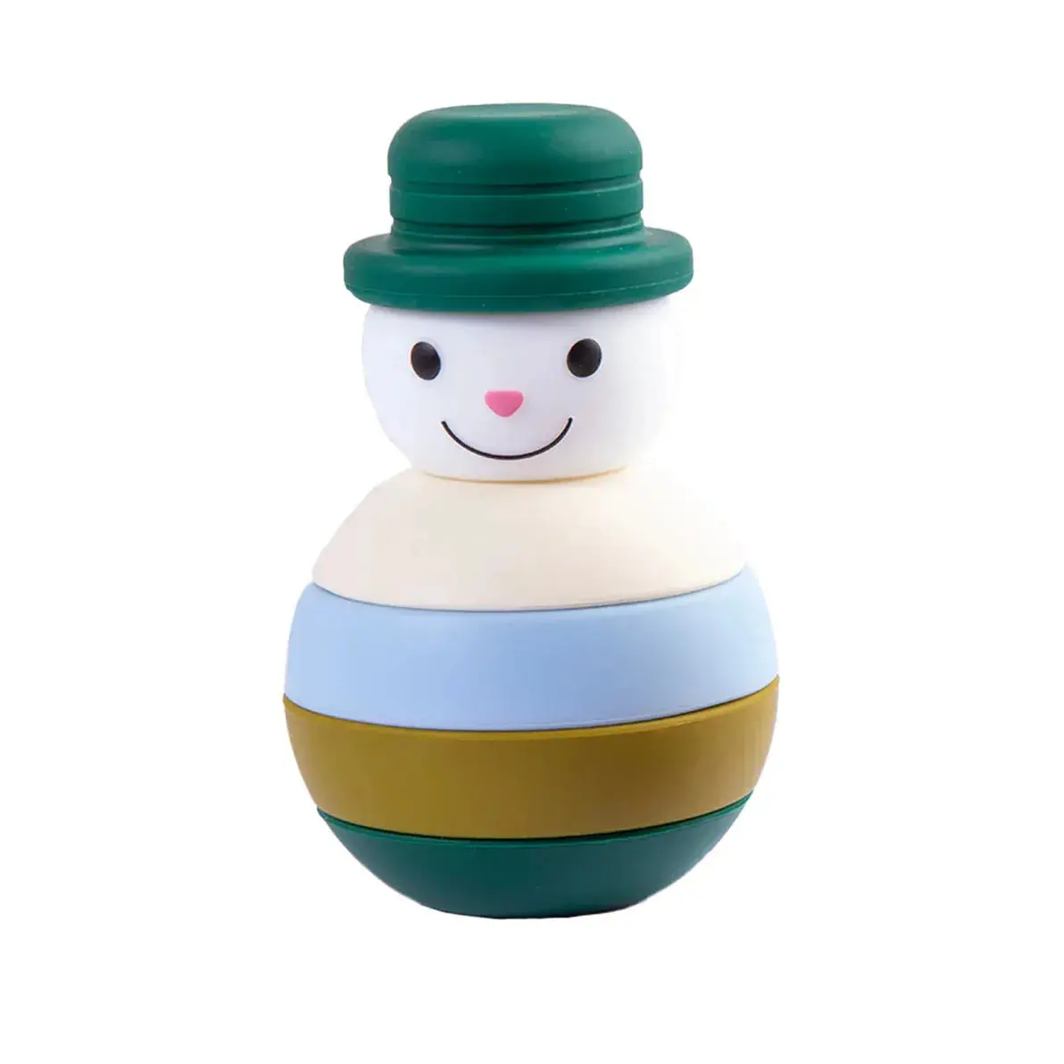 Juguete Muñeco Nieve Montessori Silicona Verde, Bebesit 1