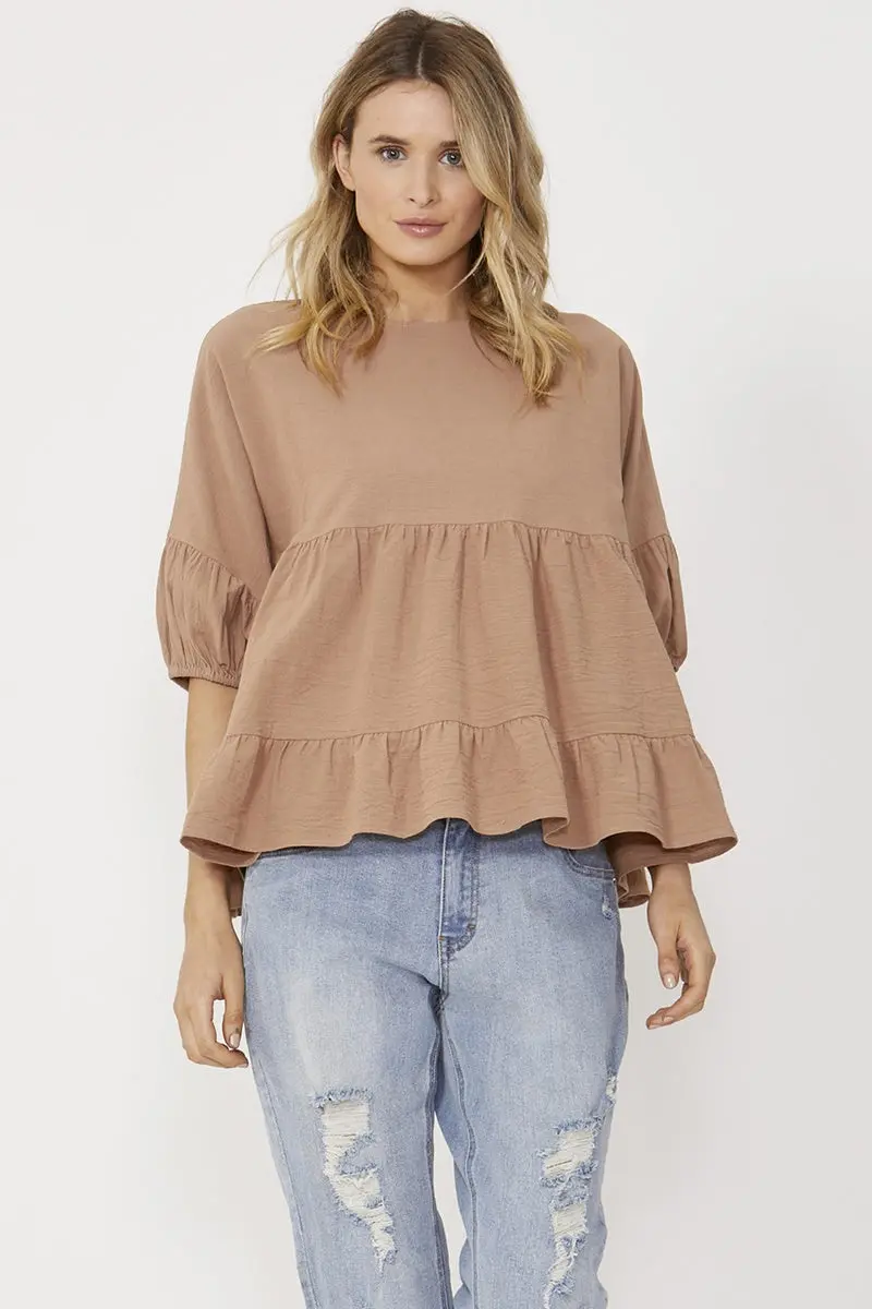 Sass - Elsie Top - Toffee 1