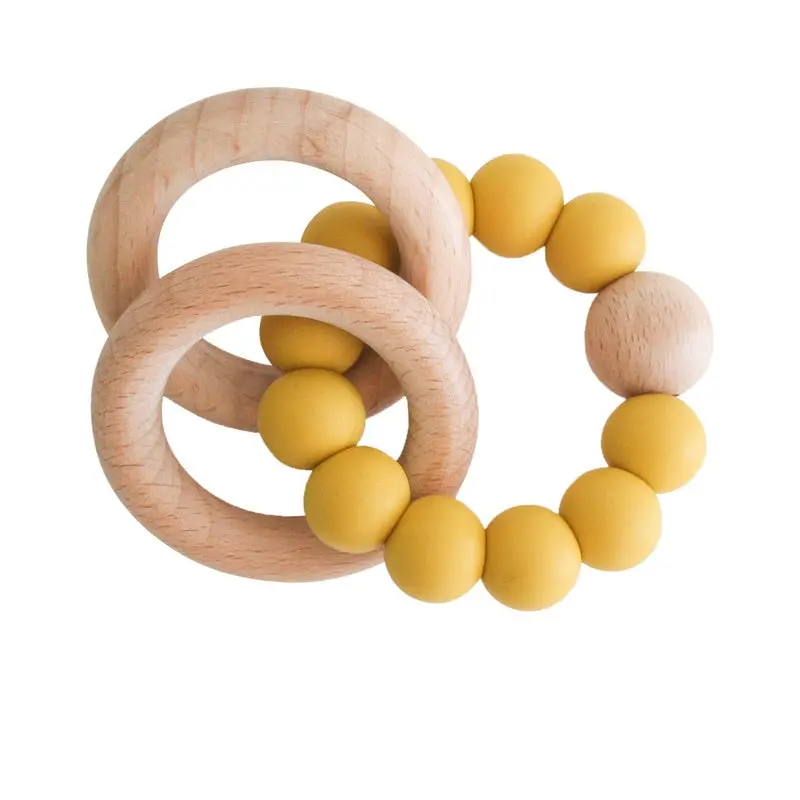 Alimrose - Beechwood Teether Rings Set - Butterscotch 1