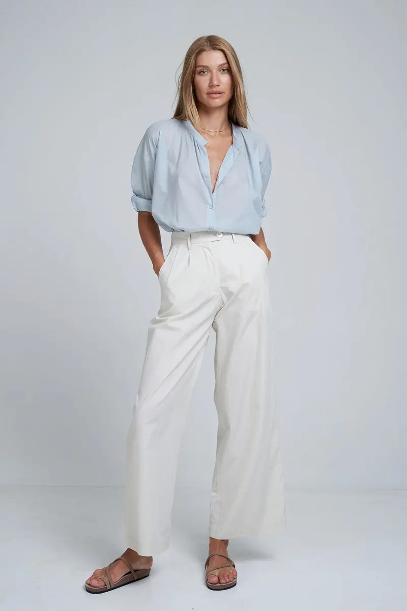 Lilya - Day Cotton Pant - Bone White 1