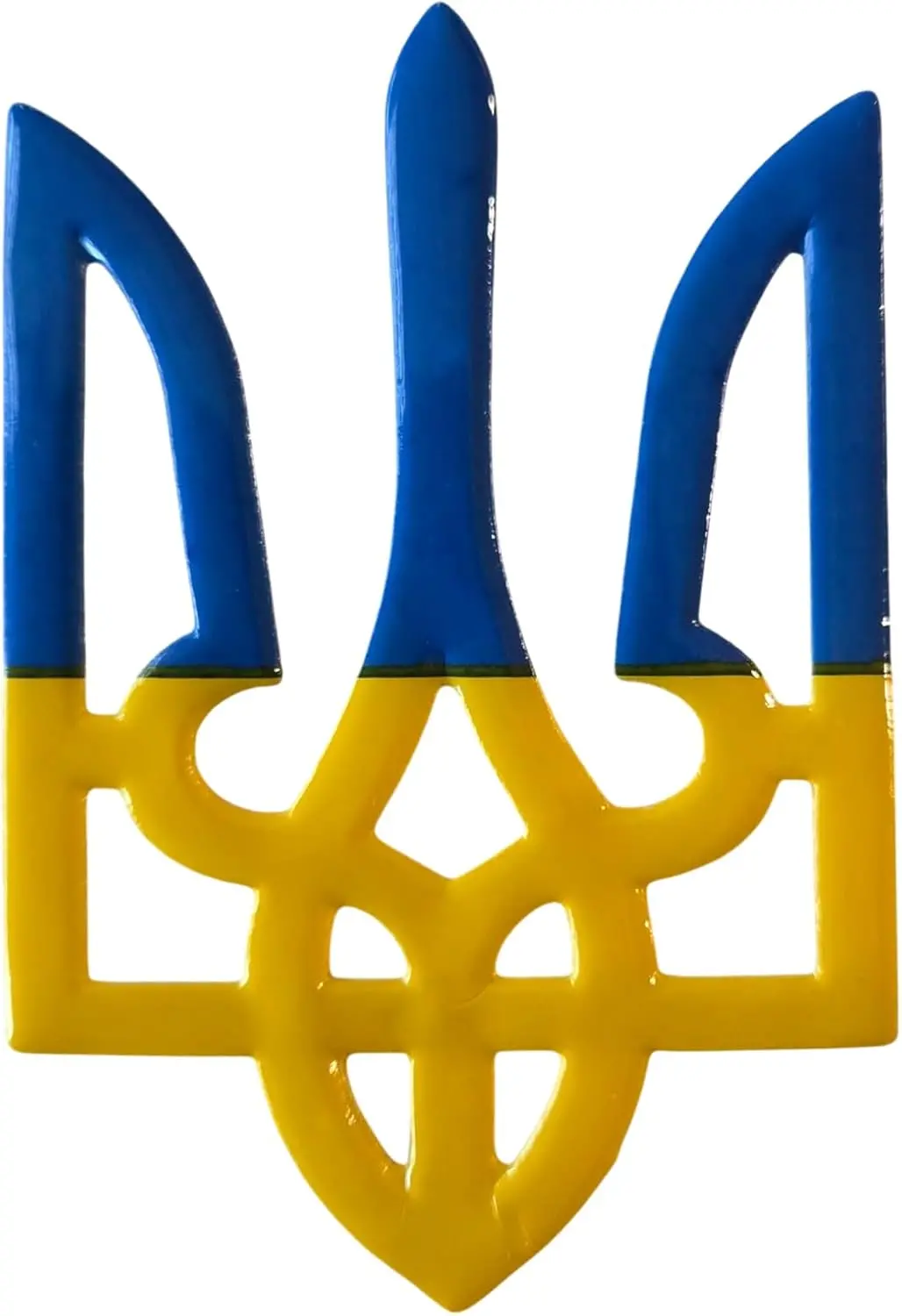 Ukrainian Trident Blue Yellow Finish Decal Emblem Ukraine Tryzub 3D Sticker Car 2"X3" (Copy) 1
