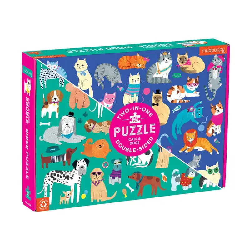 Mudpuppy - Cats & Dogs 100Pc Double-Sided Puzzle 1