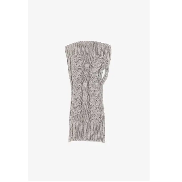 Antler - Knitted Cable Fingerless Glove - Grey 1