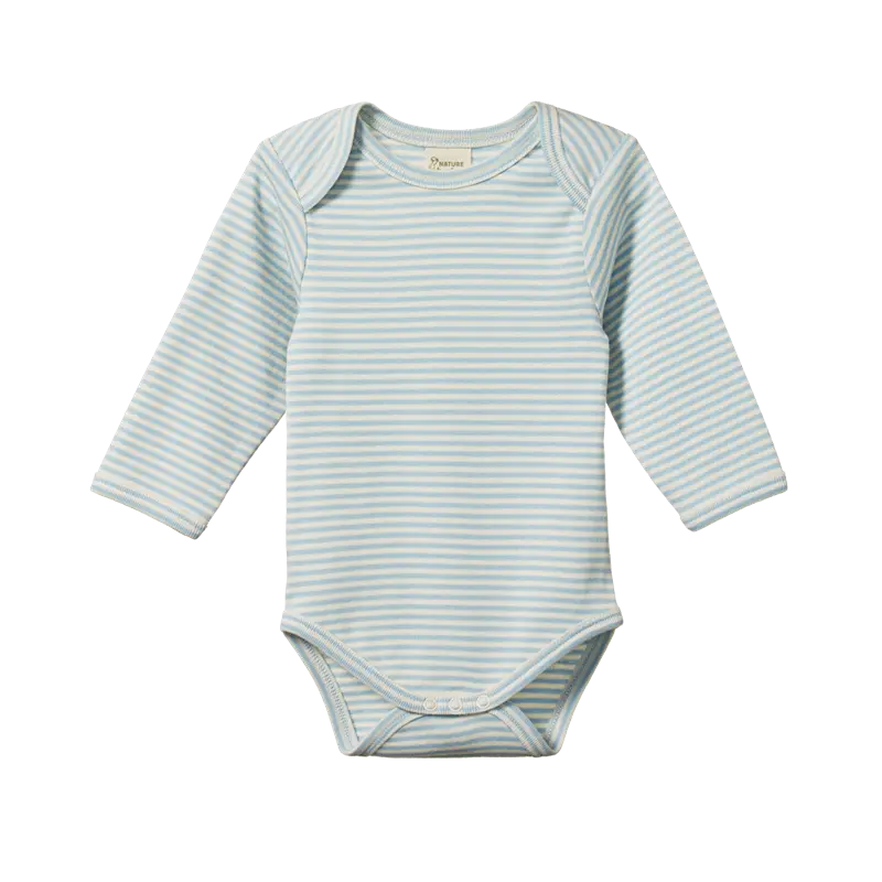 Nature Baby - Long Sleeve Body Suit - Pond Stripe 1