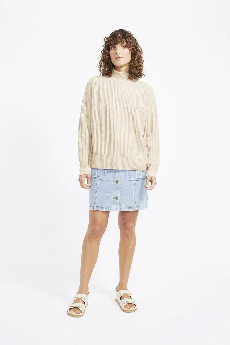 Staple - Oracle Rib Knit Jumper - Natural Marle 1