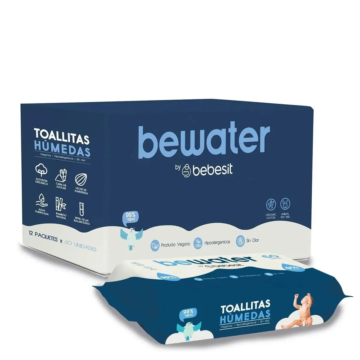 Caja Toallitas Húmedas Be Water 12 Paquetes, Bebesit 1