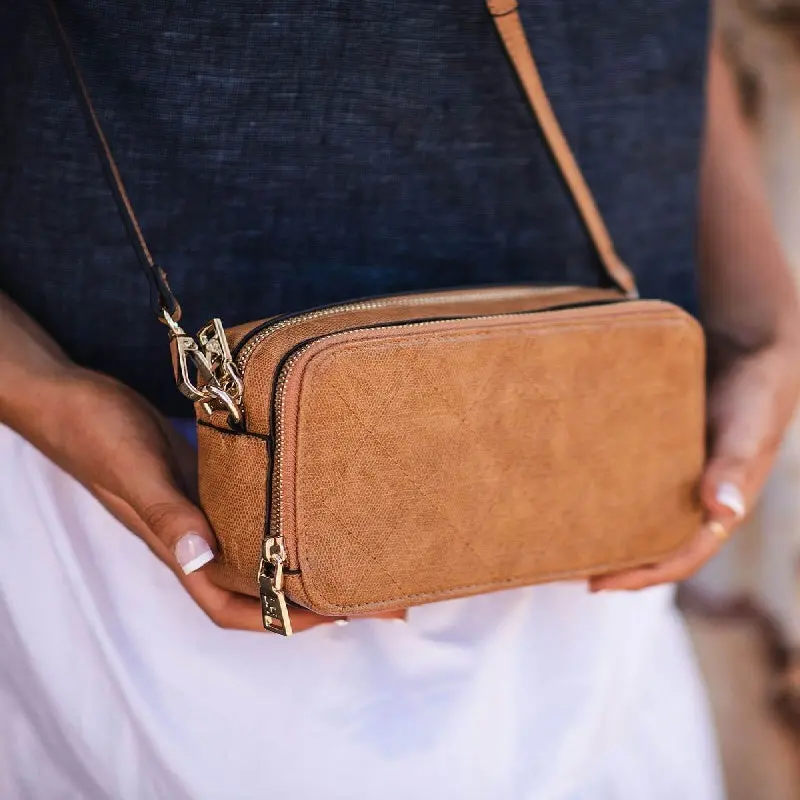 Louenhide - Cassidy Lizard Crossbody Bag - Caramel 2