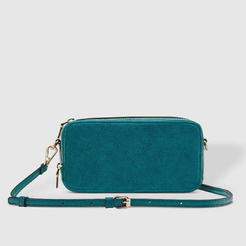 Louenhide - Cassidy Lizard Crossbody Bag - Teal 1