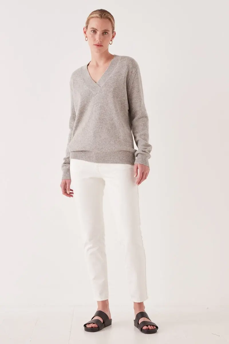 Assembly Label - Oversized V Neck - Grey Marle 1