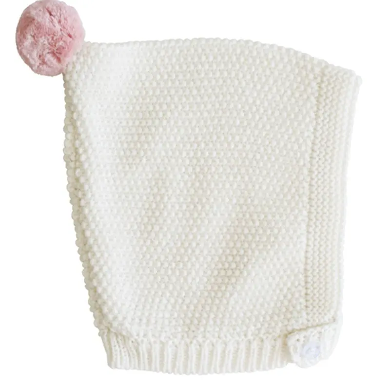 Alimrose - Pom Pom Pixie Hat - Ivory & Pink 1