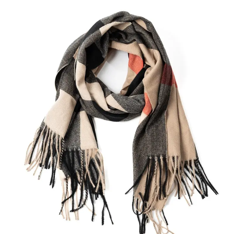 Stilen - Checkered Scarf - Charcoal 1