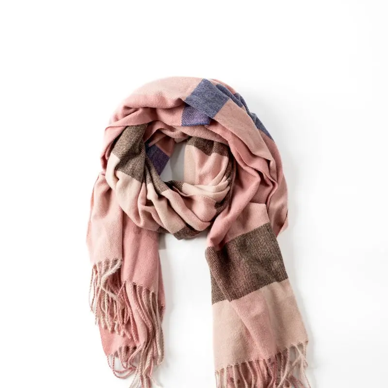 Stilen - Checkered Scarf - Pink 1