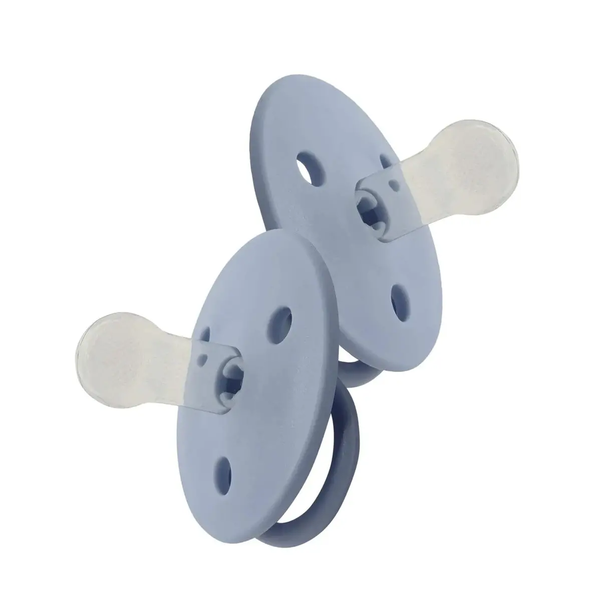 Chupetes Redondos Azul Silicona 0M+ 2 Uns, Mininor 1