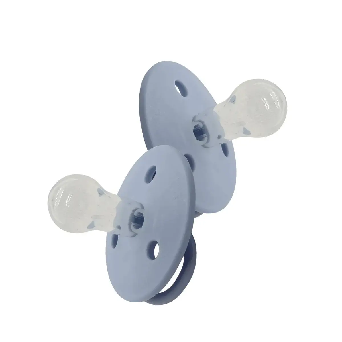 Chupetes Redondos Azul Silicona 6M+ 2 Uns, Mininor 1