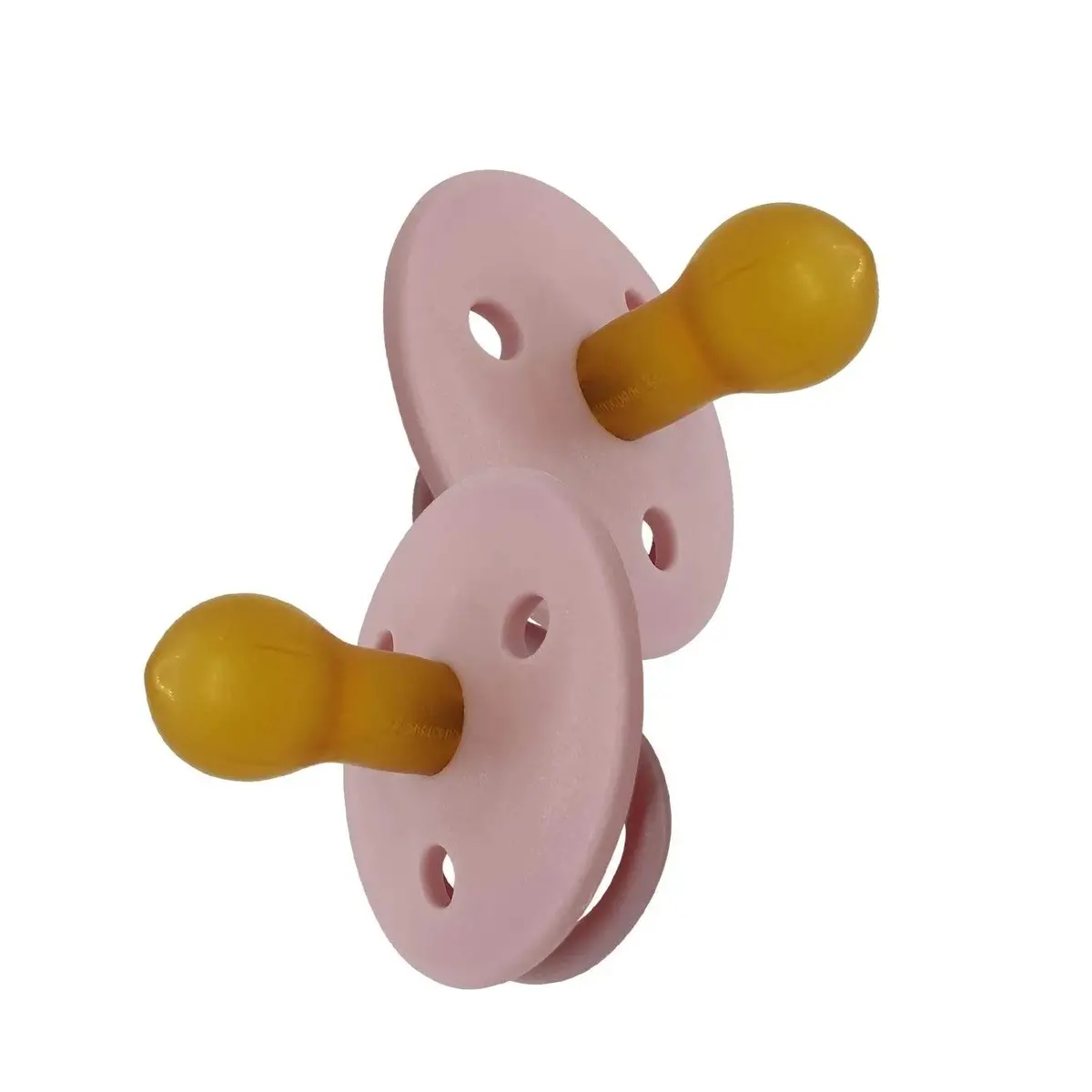 Chupetes Redondos Rosado Latex 0M+ 2 Uns, Mininor 1