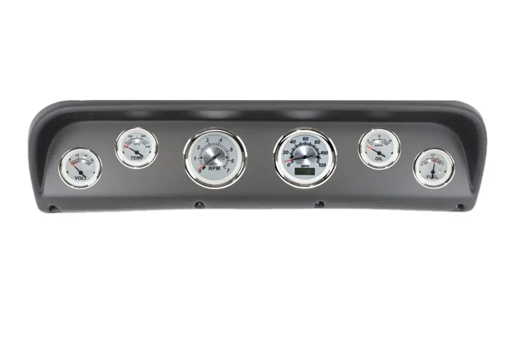 Classic Dash Analog Gauge Kit – 5-Gauge Cluster With White Dials & Led Lighting (230-67-5Ws21) 1