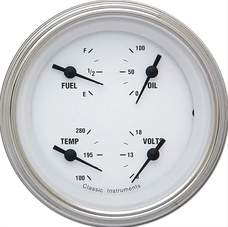 Classic Instruments Wh73Slc White Hot Series Gauge Set With Modern Analog Displays 1