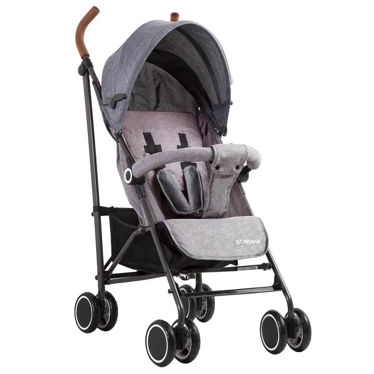 Coche Paragua Clap Melange Gris, Bebesit 1