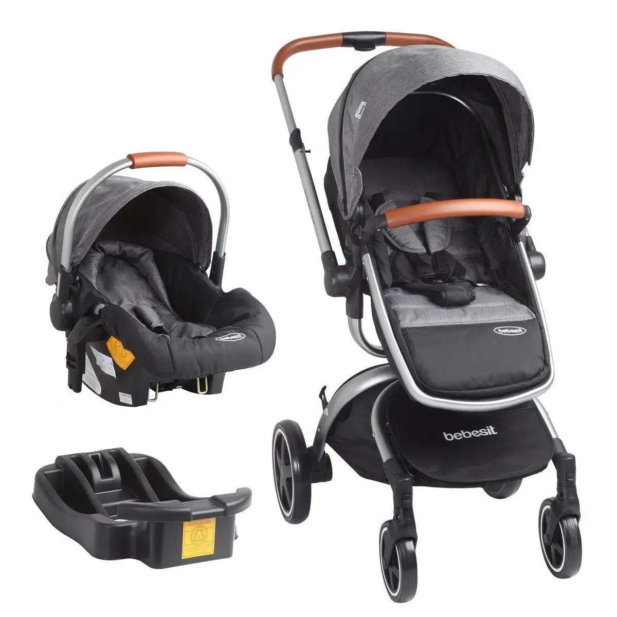 Coche Travel System Deluxe 360° Sx Gris, Bebesit 1