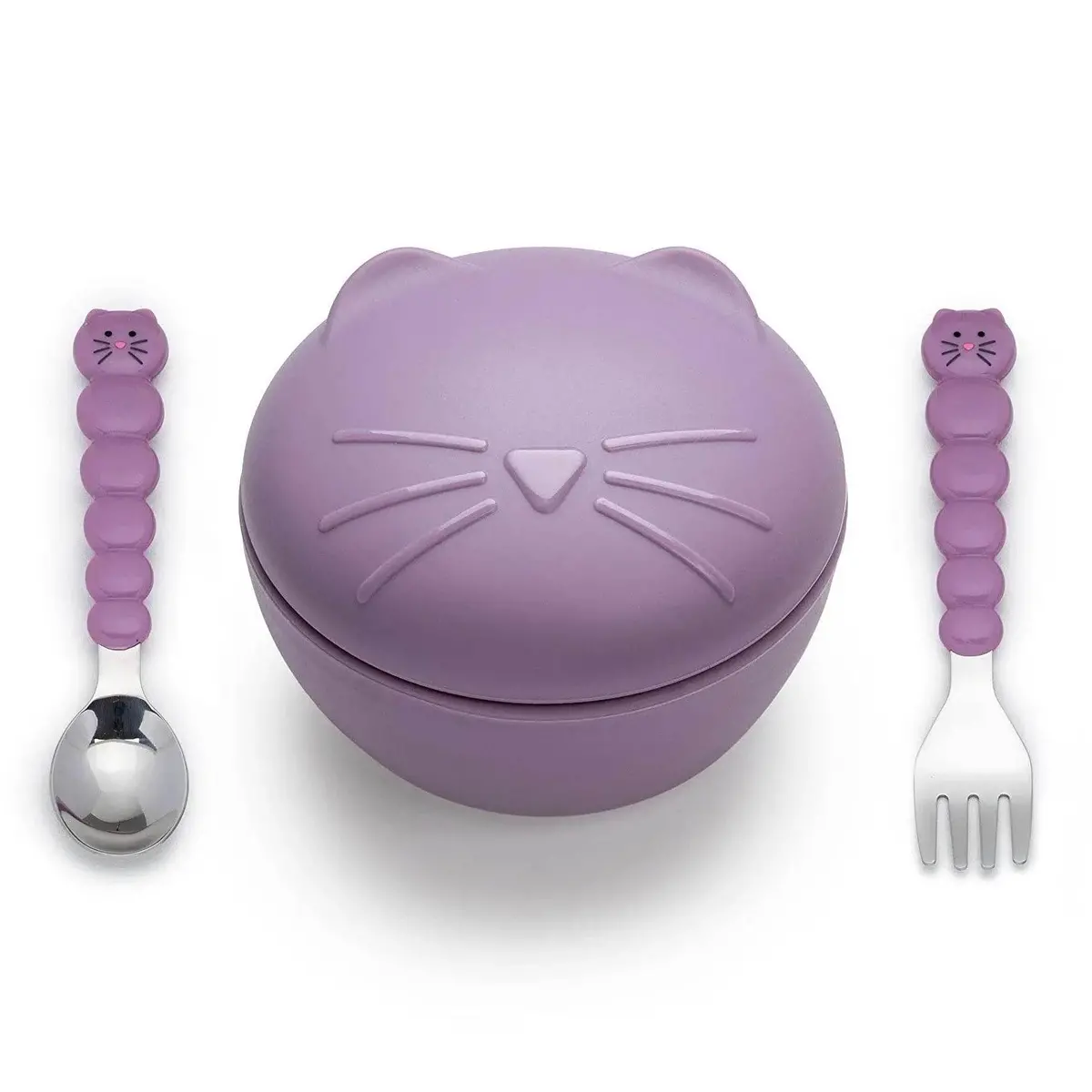 Contenedor De Silicona Y Cubiertos Gato, Melii 1