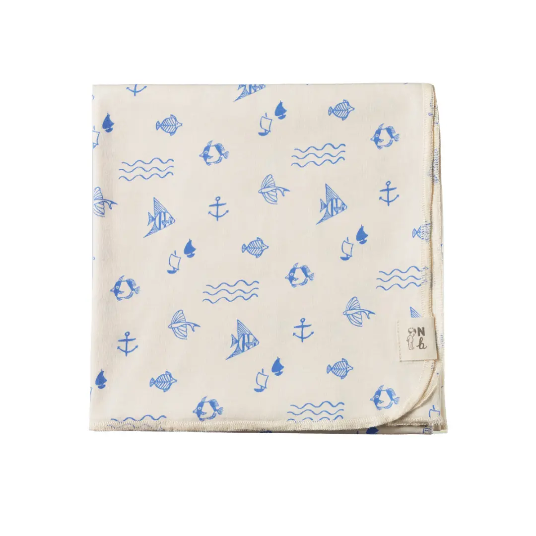 Nature Baby - Cotton Wrap - Atlantic Print 1