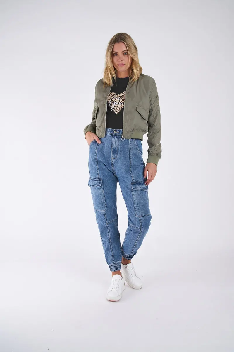 Sass - Zoe Bomber Jacket - Khaki 1