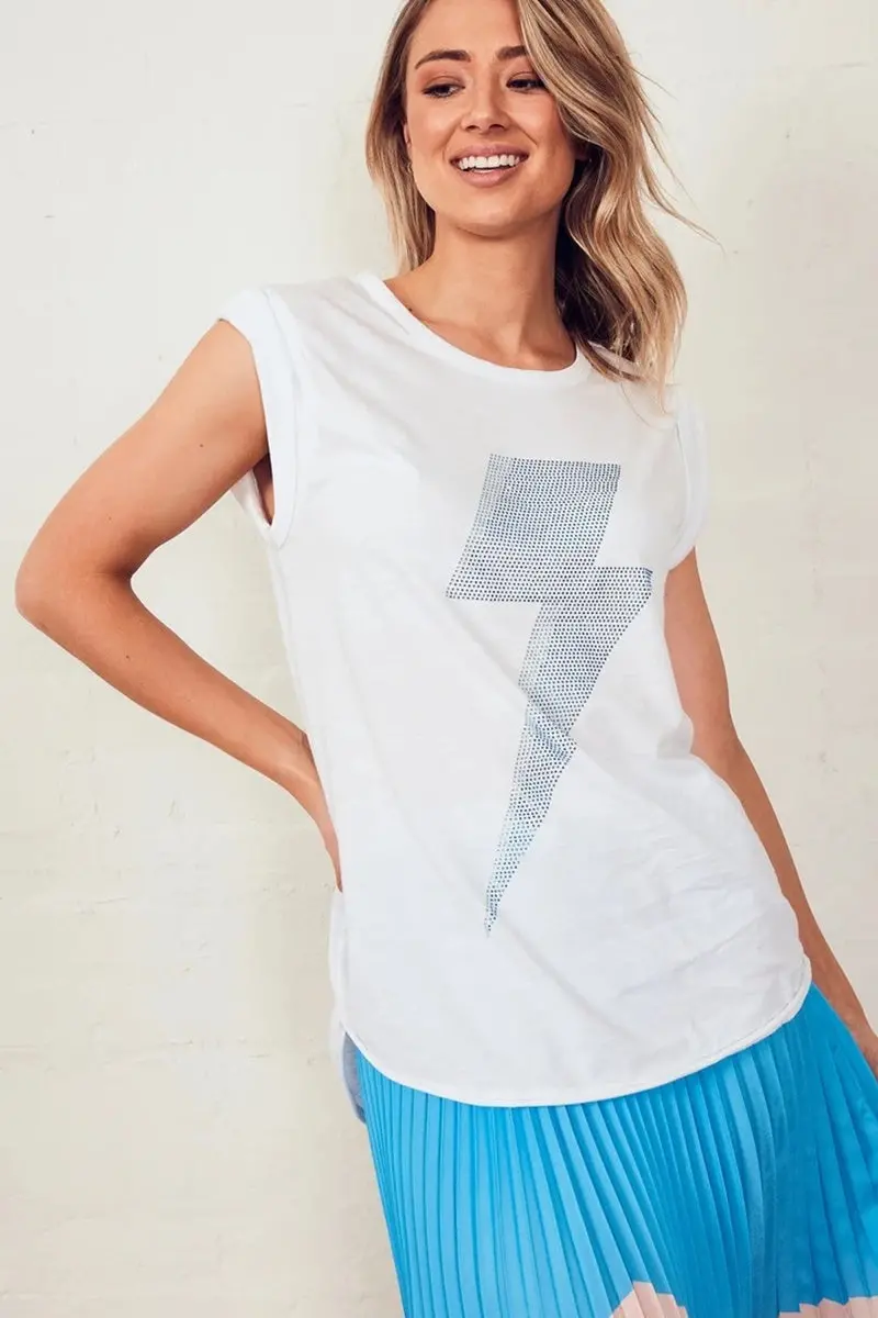 The Others - Muscle Tank - White With Blue Bolt 1