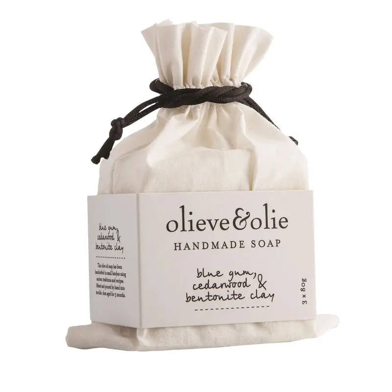 Olieve & Olie - 3 Pack Soap - Blue Gum, Cedarwood & Bentonite Clay 1