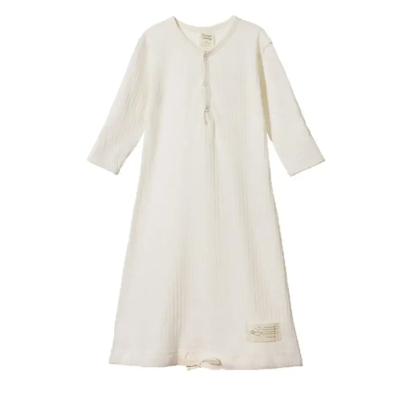 Nature Baby - Pointelle Sleeping Gown - Natural 1
