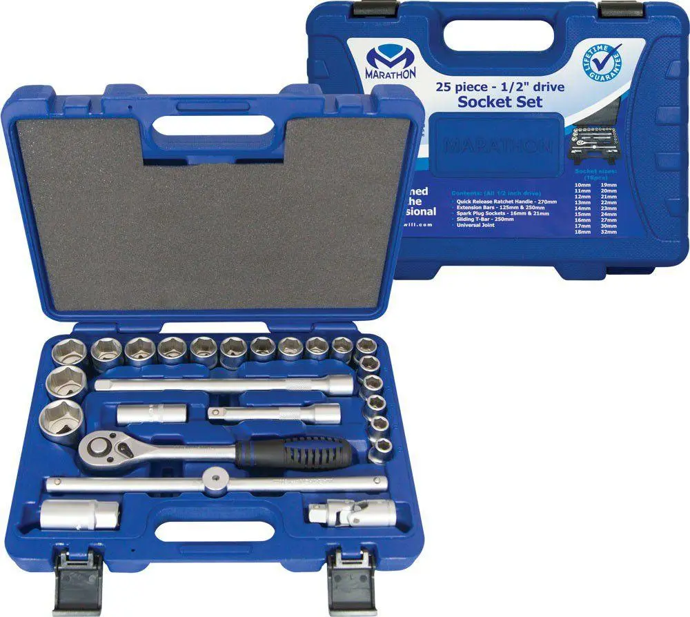 Marathon Socket Set 1/2 Inch Drive - 25 Piece Set 1
